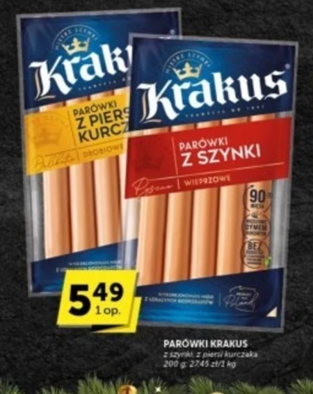 Krakus Parówki z szynki wieprzowe 200 g