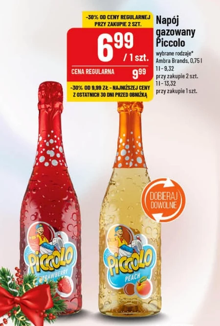 Piccolo Napój bezalkoholowy gazowany o smaku arbuzowym 750 ml