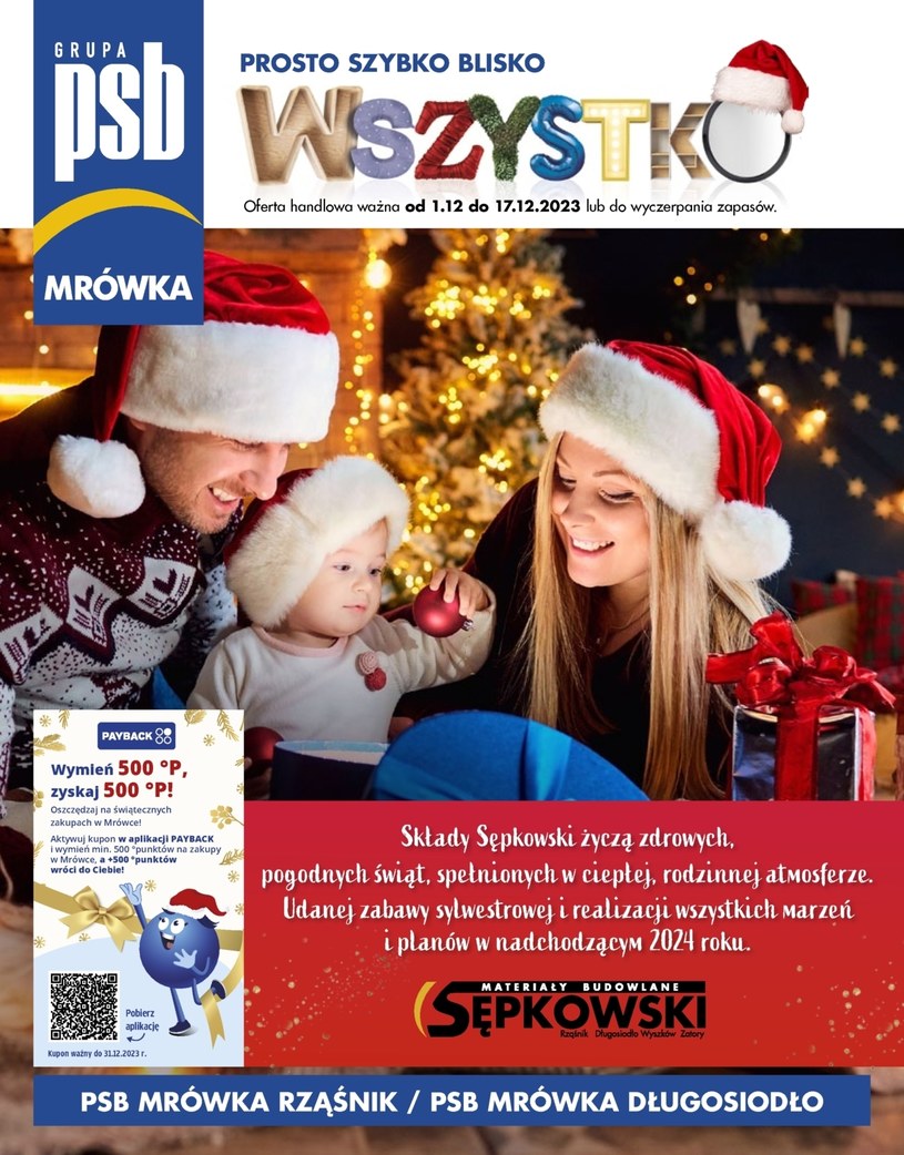 Gazetka promocyjna PSB Mrówka - ważna od 01. 12. 2023 do 17. 12. 2023