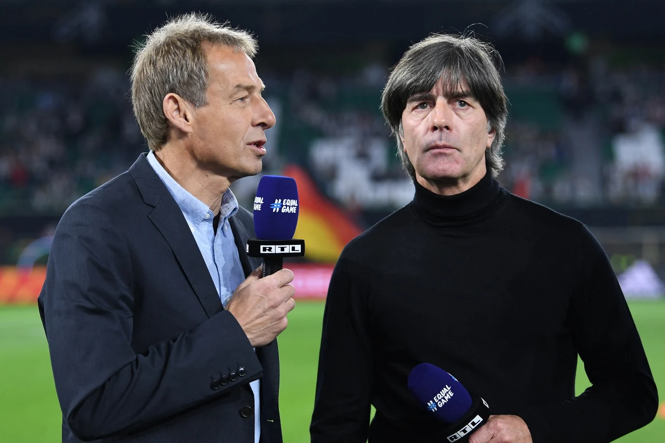 Juergen Klinsmann (z lewej) w towarzystwie Joachima Loewa