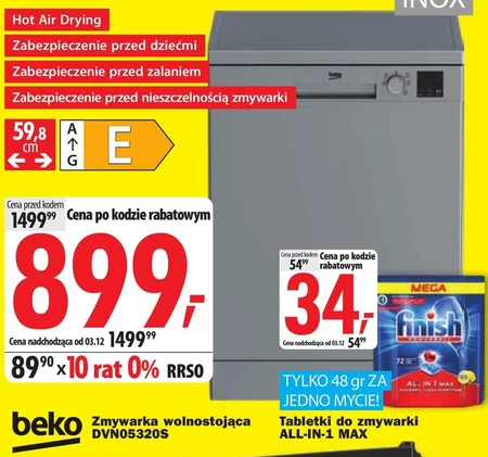 Tabletki do zmywarki Beko