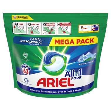 Ariel All-in-1 PODS Kapsułki z płynem do prania, 63prań - 0