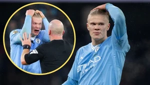 Erling Haaland wściekł się na sędziego meczu Manchester City - Tottenham Hotspur