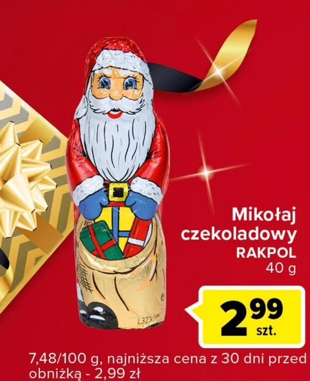 Mikołaj z czekolady Rakpol