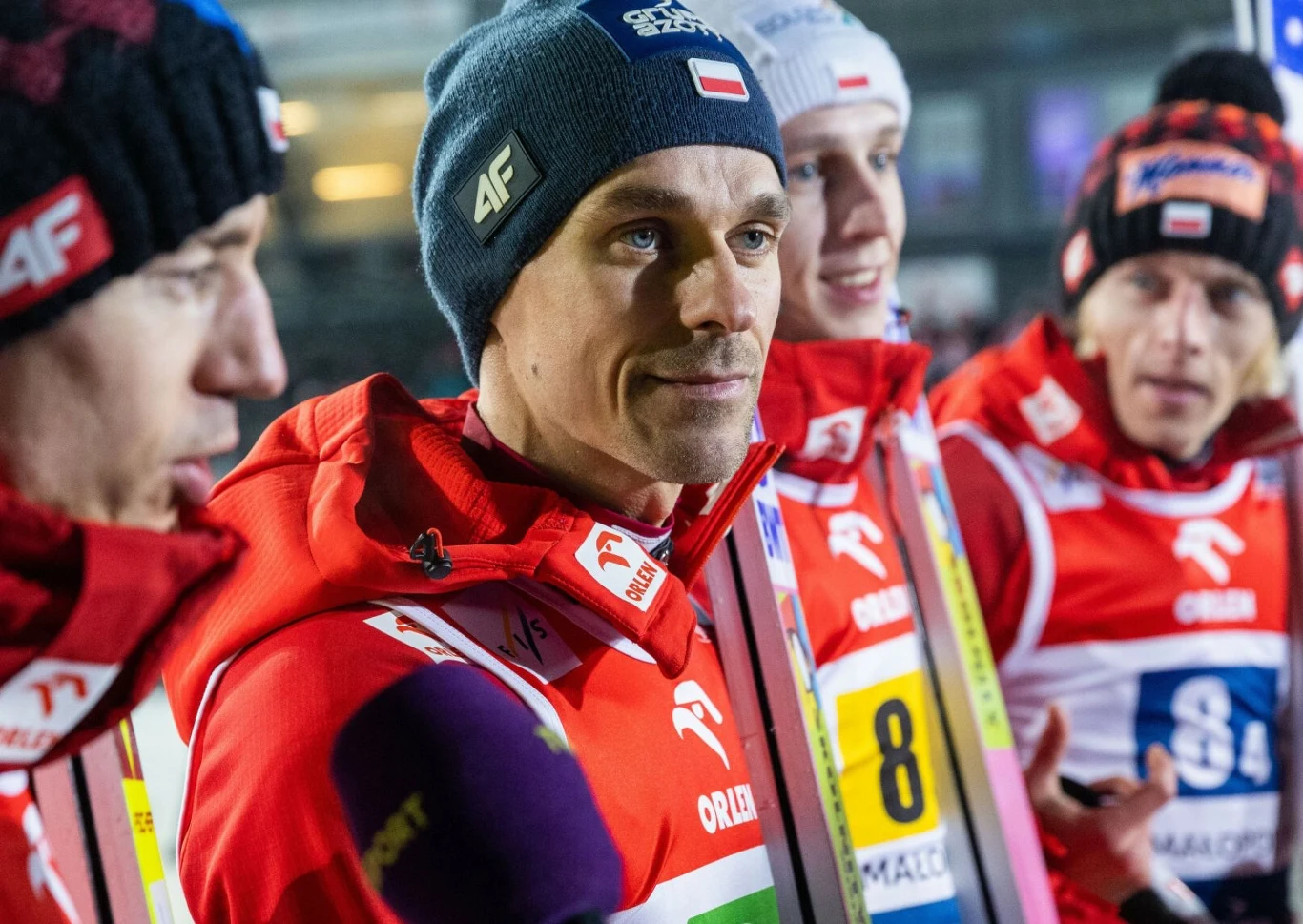 Kamil Stoch, Piotr Żyła, Paweł Wąsek i Dawid Kubacki (16.01.2023 r.)