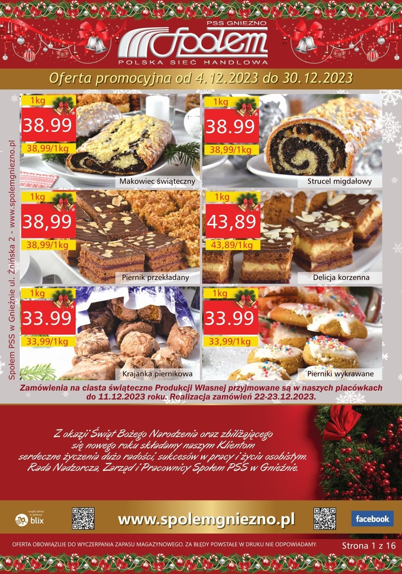 Gazetka promocyjna PSS Społem Gniezno - ważna od 04. 12. 2023 do 30. 12. 2023