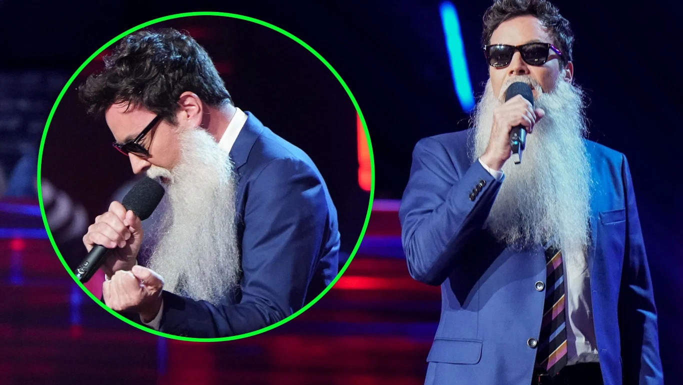 Jimmy Fallon dokleił sztuczną brodę i wszedł na scenę "The Voice" Jimmy Fallon dokleił sztuczną brodę i wszedł na scenę "The Voice"