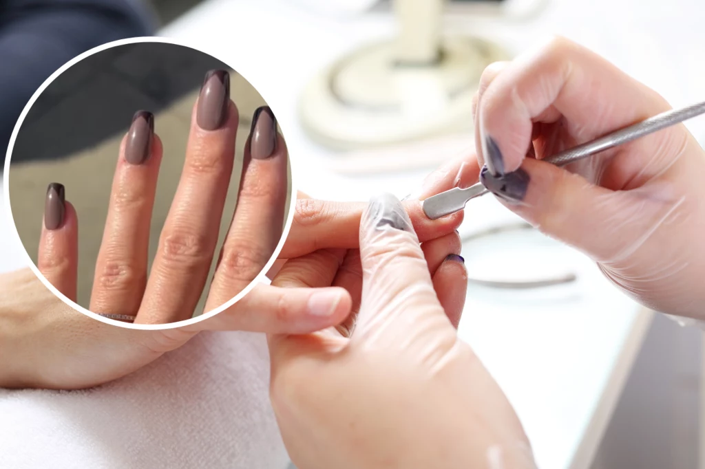 Monochromatyczny french świetnie sprawdzi się jako świąteczny manicure