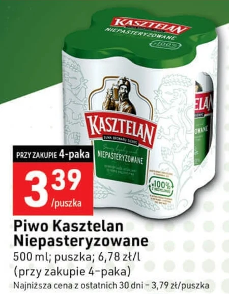 Kasztelan Piwo jasne niepasteryzowane 500 ml