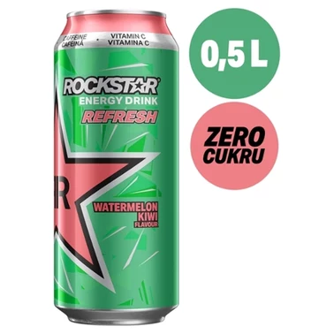 Rockstar Refresh Gazowany napój energetyzujący o smaku arbuza i kiwi 500 ml - 0