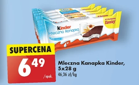 Kinder Mleczna Kanapka Biszkopt z mlecznym nadzieniem 5 x 28 g