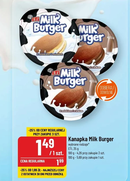 Milk Burger Ciastko z mlekiem i miodem 35 g