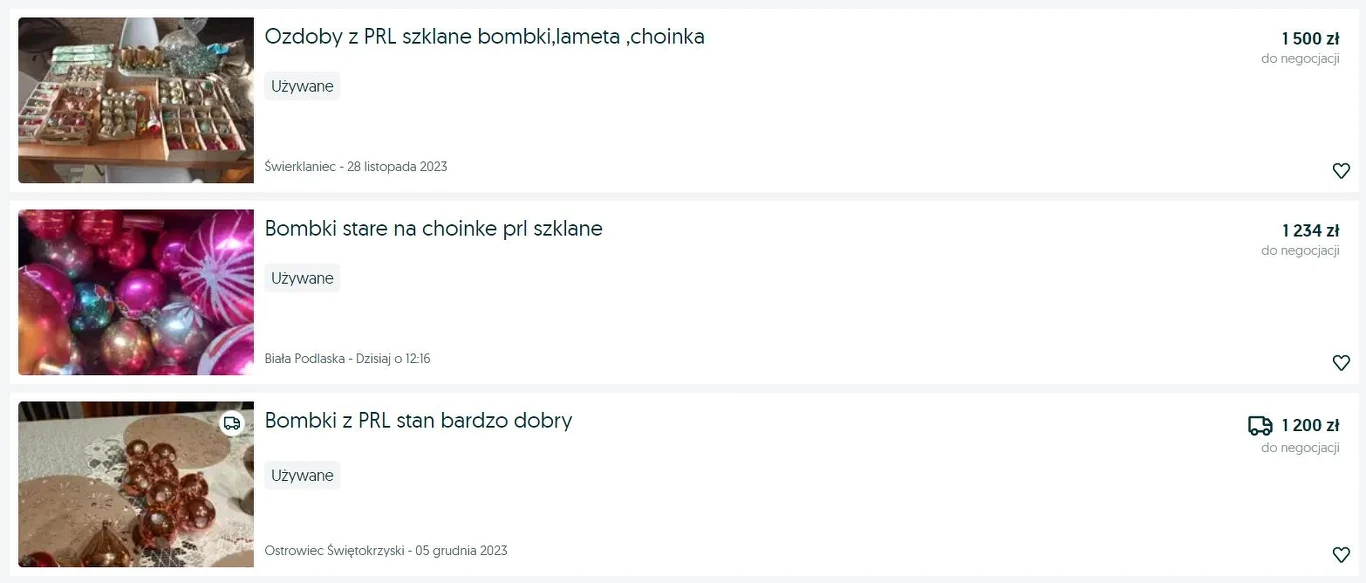 Za bombki z PRL-u ludzie są wstanie zapłacić 1000 zł 