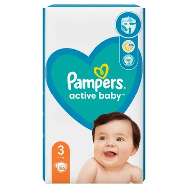 Pampers Active Baby 3, 66 Pieluszek,6kg-10kg - 1