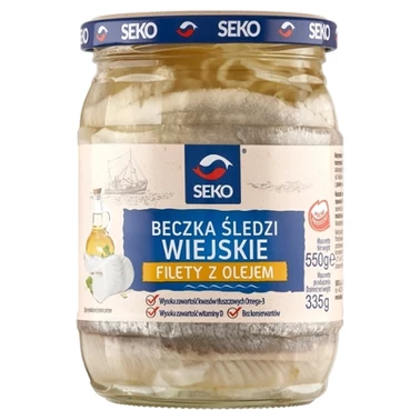SEKO Beczka śledzi Filety z olejem wiejskim 550 g - 1