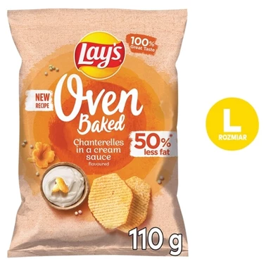 Lay's Oven Baked Pieczone formowane chipsy ziemniaczane o smaku kurek w śmietanowym sosie 110 g - 0