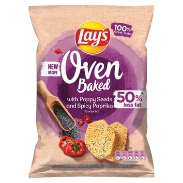 Lay's Oven Baked Pieczone formowane chipsy ziemniaczane z makiem o smaku ostrej papryki 110 g - 1