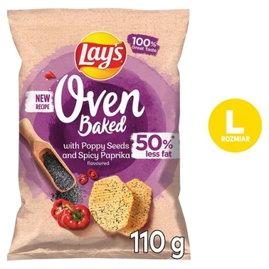 Lay's Oven Baked Pieczone formowane chipsy ziemniaczane z makiem o smaku ostrej papryki 110 g - 0