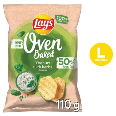 Lay's Oven Baked Pieczone formowane chipsy ziemniaczane o smaku jogurtu z ziołami 110 g - 0