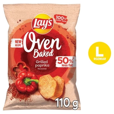 Lay's Oven Baked Pieczone formowane chipsy ziemniaczane o smaku grillowanej papryki 110 g - 0