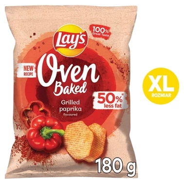 Lay's Oven Baked Pieczone formowane chipsy ziemniaczane o smaku grillowanej papryki 180 g - 0