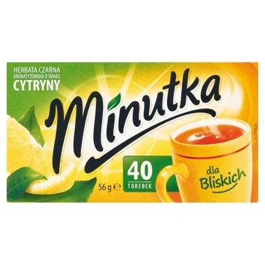 Minutka Herbata czarna aromatyzowana o smaku cytryny 56 g (40 x 1,4 g) - 1