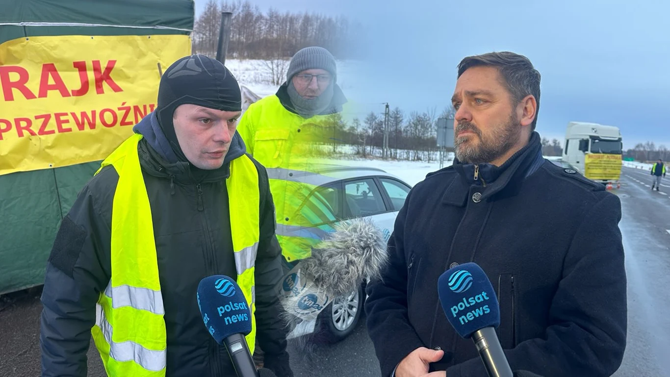 Przedstawiciel przewoźników Łukasz Białach i wójt Wojciech Sawa