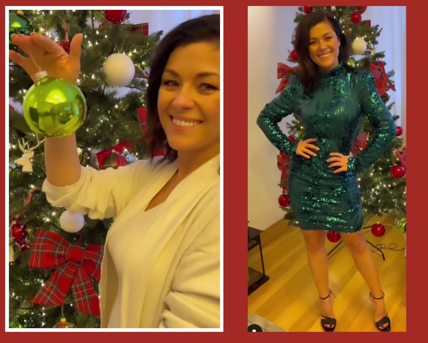 Kasia Cichopek pochwaliła się na Instagramie swoją choinką i świąteczną stylizacją./ Fot. Instagram: @katarzynacichopek