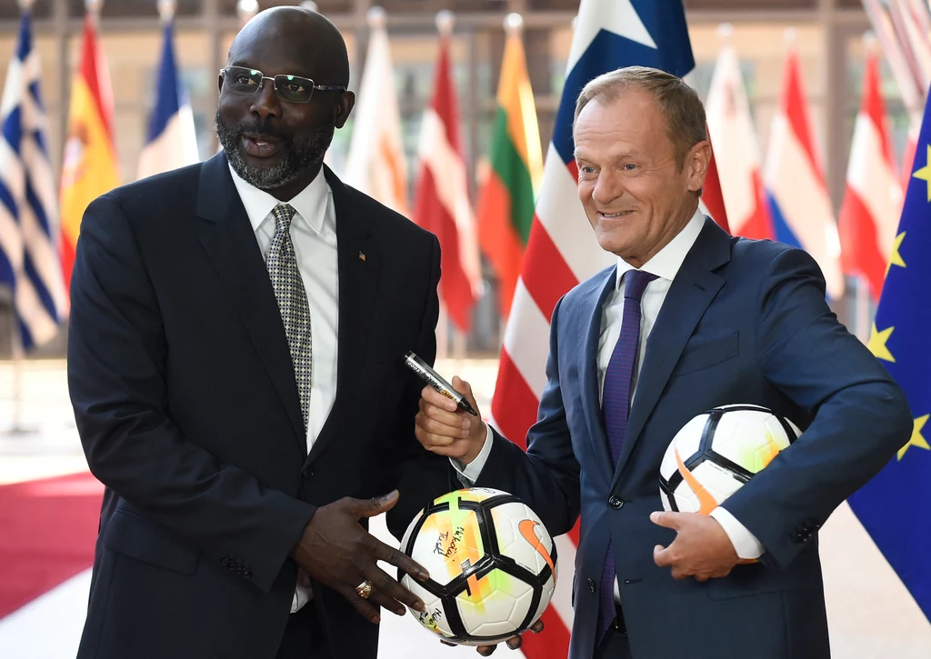 George Weah i Donald Tusk George Weah i Donald Tusk