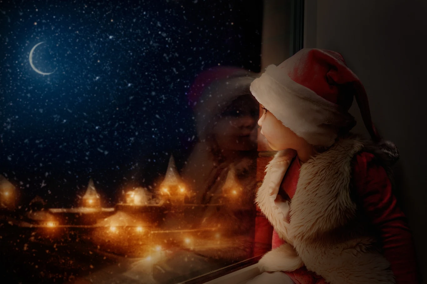 Dziecko wypatruje pierwszej gwiazdki Dziecko wypatruje pierwszej gwiazdki