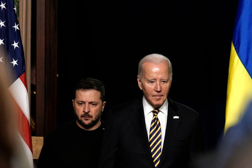 Wołodymyr Zełenski i Joe Biden
