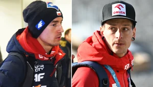 Skoki narciarskie - Puchar Świata. Na zdjęciu polski skoczek Kamil Stoch oraz trener naszej kadry - Thomas Thurnbichler
