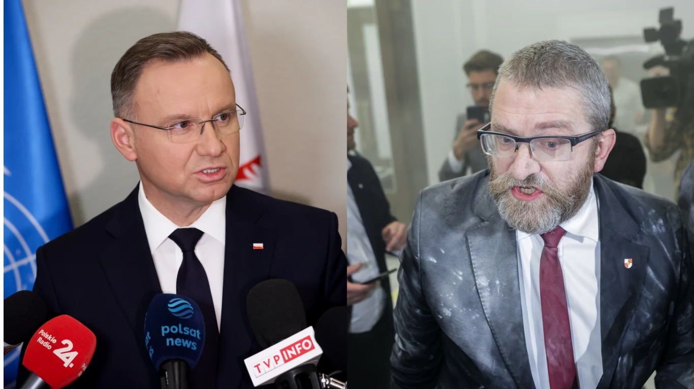 Prezydent Andrzej Duda. Obok Grzegorz Braun w Sejmie Prezydent Andrzej Duda. Obok Grzegorz Braun w Sejmie