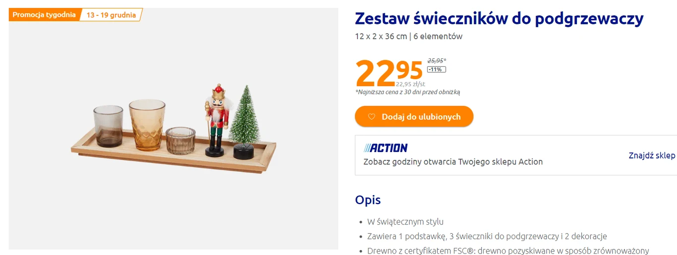 Na stole świątecznym warto umieścić zestaw świeczników z Action.