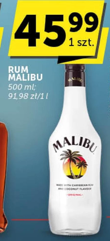 Malibu Original Likier z dodatkiem białego rumu i aromatu kokosowego 500 ml