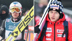 Skoki narciarskie: Puchar Świata. Na zdjęciu reprezentanci Polski - Kamil Stoch oraz Dawid Kubacki
