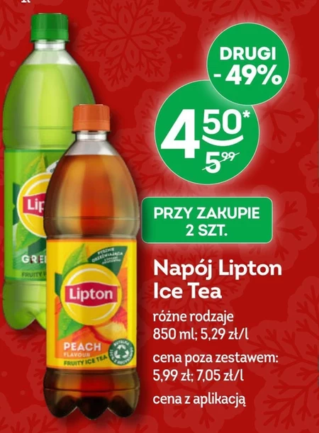 Lipton Ice Tea Lemon Napój niegazowany o smaku cytrynowym z ekstraktem czarnej herbaty 850 ml
