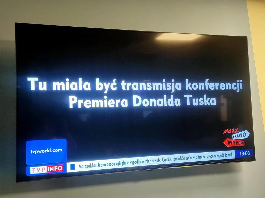 Plansza w TVP Info Plansza w TVP Info