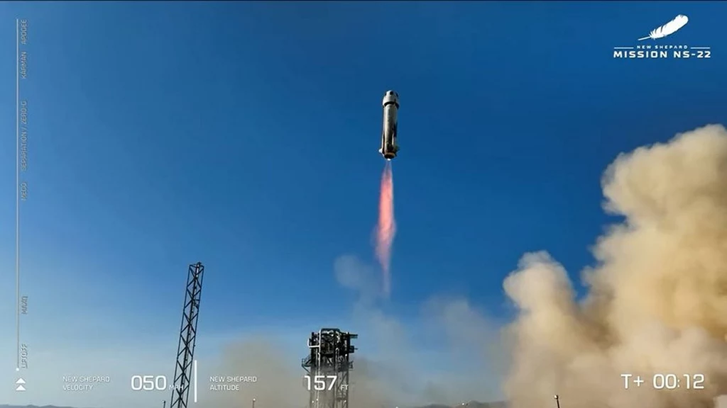 Piękny lot rakiety New Shepard od firmy Blue Origin