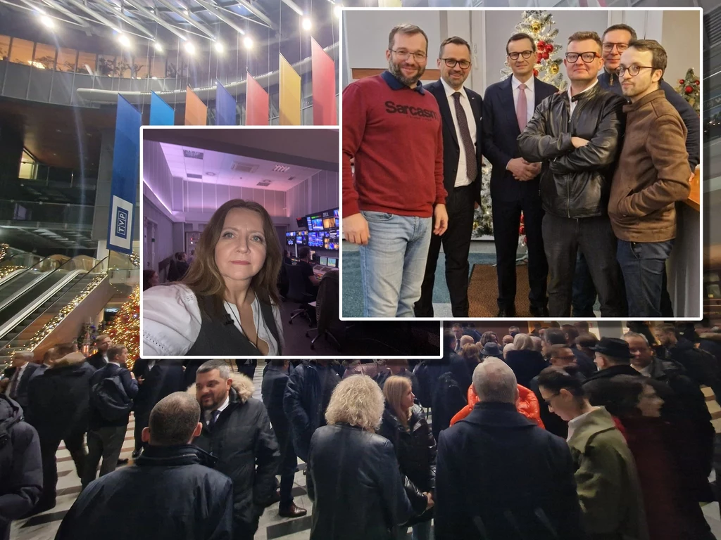 Posłowie PiS w siedzibie TVP pozowali w reżyserce i z pracownikami telewizji
