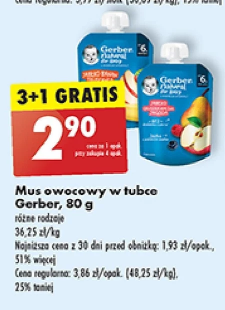 Gerber Jabłko gruszka malina jagoda po 6. miesiącu 80 g