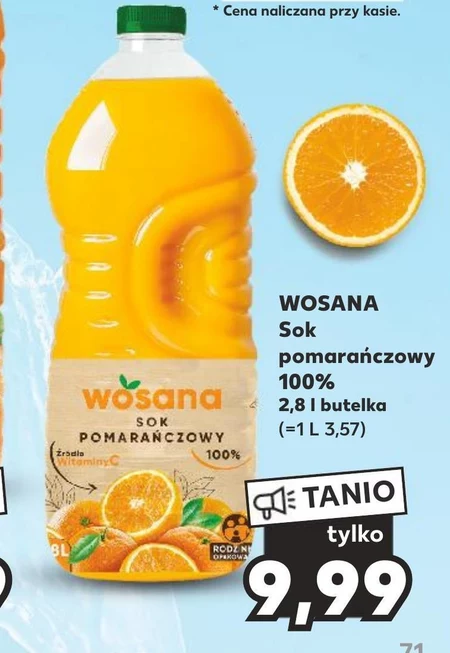 Wosana Sok 100 % pomarańcza 3 l