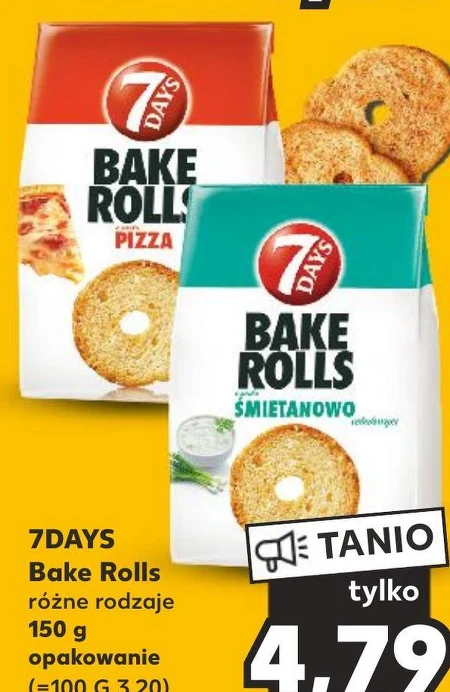 7 Days Bake Rolls Chrupki Chlebowe o smaku czosnku 150 g
