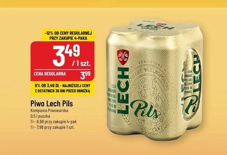Lech Pils Piwo jasne 4 x 500 ml