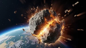 Nowy symulator ma pomóc w ochronie Ziemi przed asteroidami. W tle bomba jądrowa