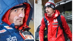 Skoki narciarskie. Prezes PZN Adam Małysz oraz polski skoczek narciarski Dawid Kubacki, który zachorował przed Turniejem Czterech Skoczni