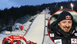 Wielka Krokiew im. Stanisława Marusarza w Zakopanem. W ramce Adam Małysz