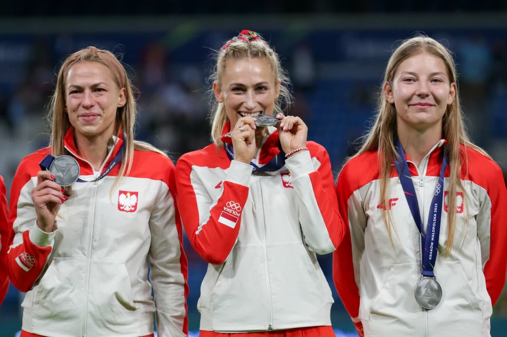 Małgorzata Kołdej, Tamara Czumer-Iwin, i Julia Druzgała z medalami igrzysk europejskich Małgorzata Kołdej, Tamara Czumer-Iwin, i Julia Druzgała z medalami igrzysk europejskich