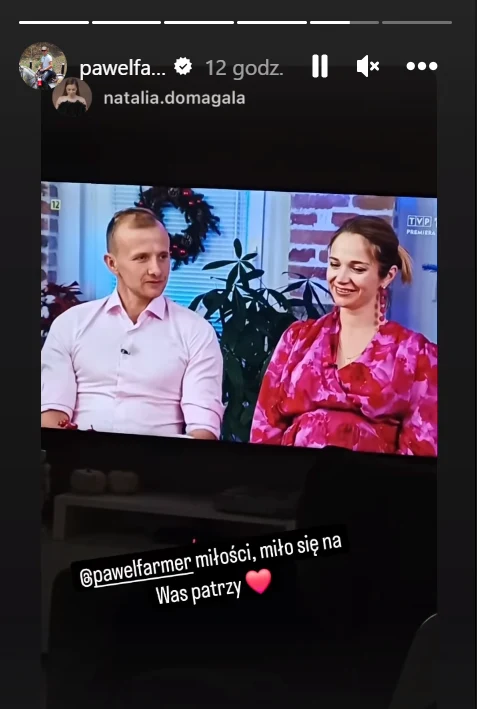 Marta i Paweł z 7. edycji "Rolnika" [screen z Instastory]