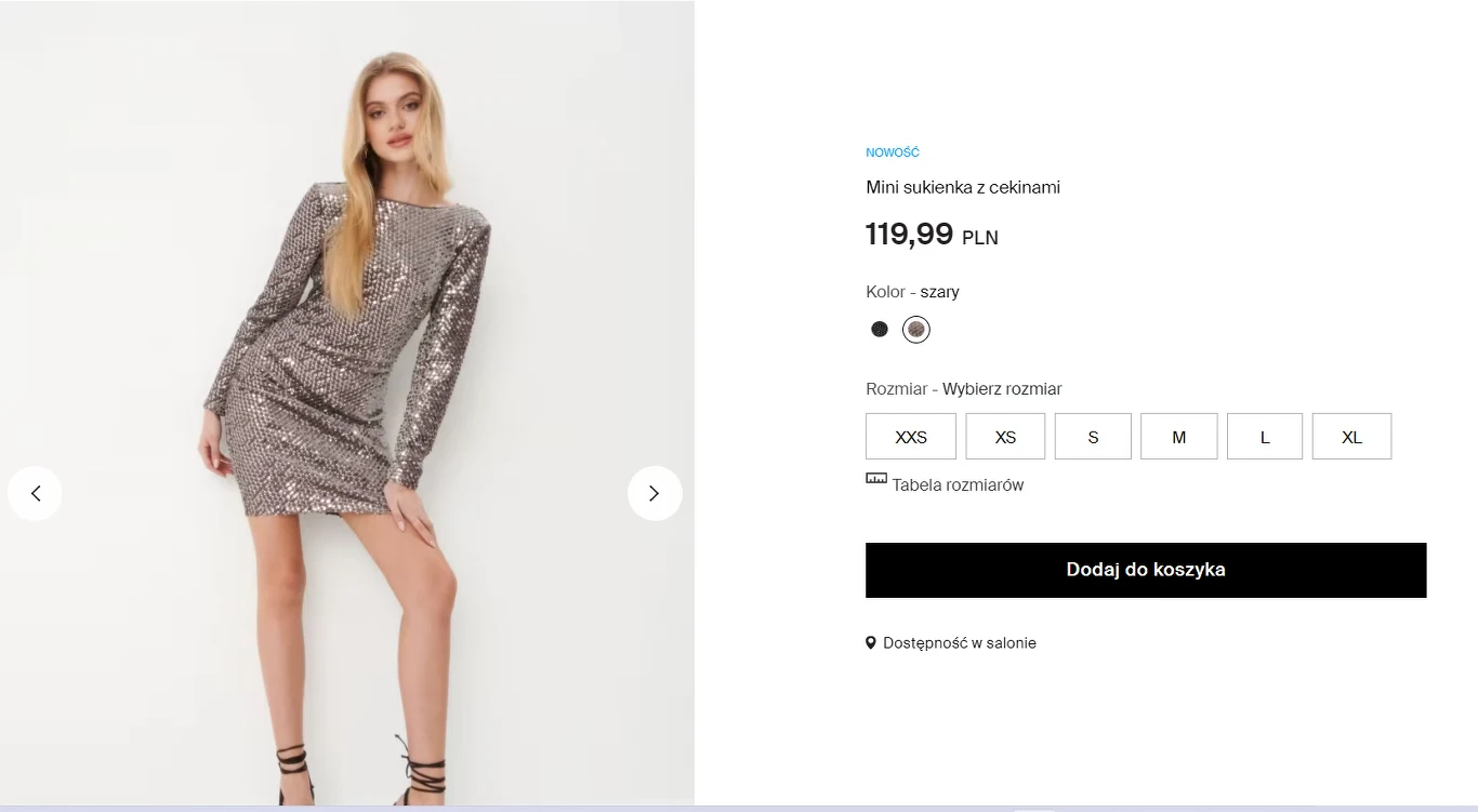 Sukienka mini z cekinami idealna na Sylwestra w ofercie Mohito. 